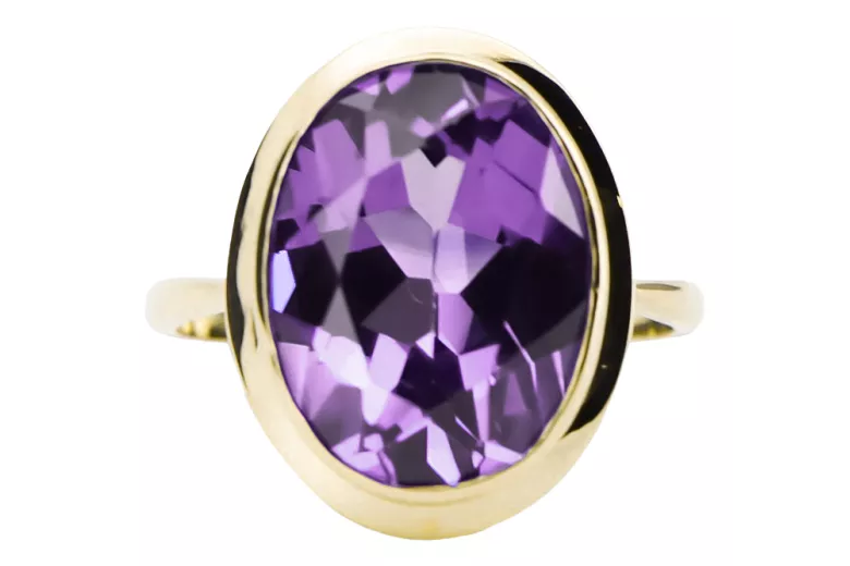 Oro amarillo de 14 quilates Alejandrita Anillo Artesanía vintage vrc285y